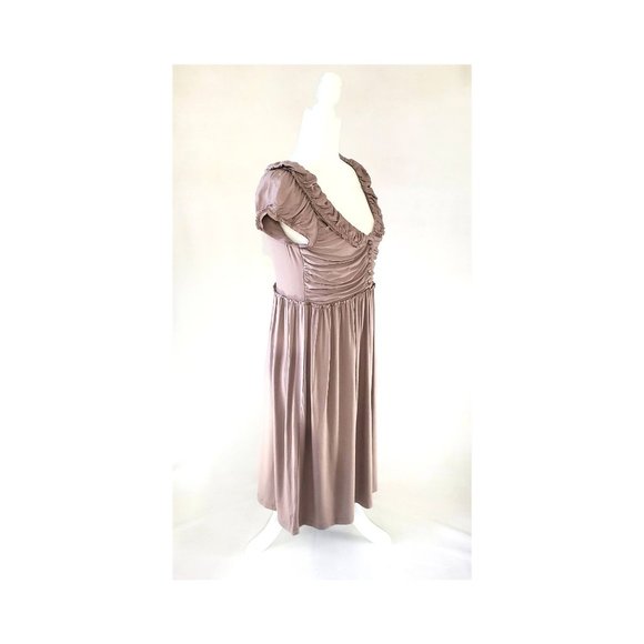 Hoss Intropia Blush Button Corset Style Swoop Neck Ruched Dusty Pink Dress Mediu - Picture 3 of 6